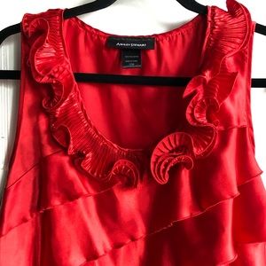 🌹Ashley Stewart Red Ruffle Cocktail Blouse🌹